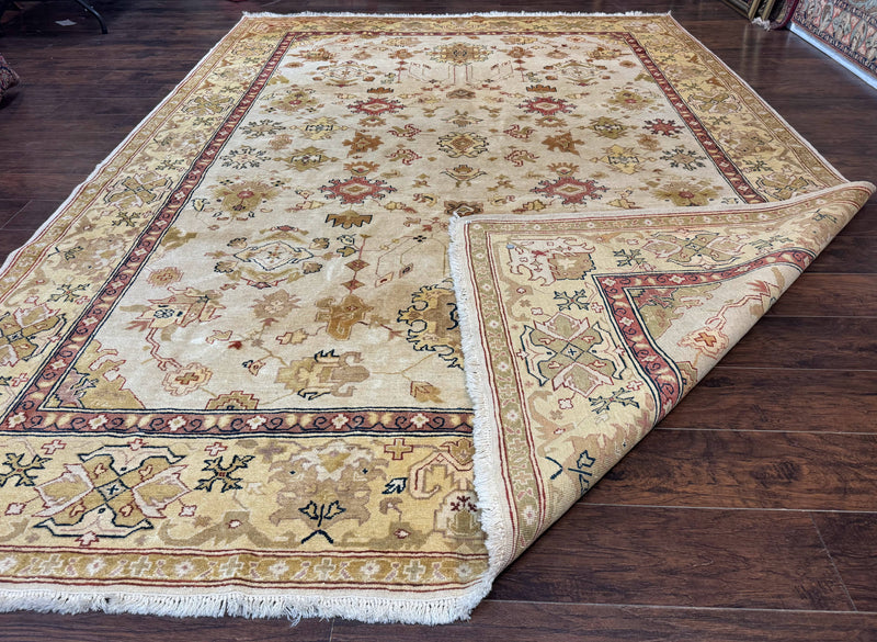 Turkish Oushak Rug 9x12, Oat Color, Wool Carpet by Jewel Rugs