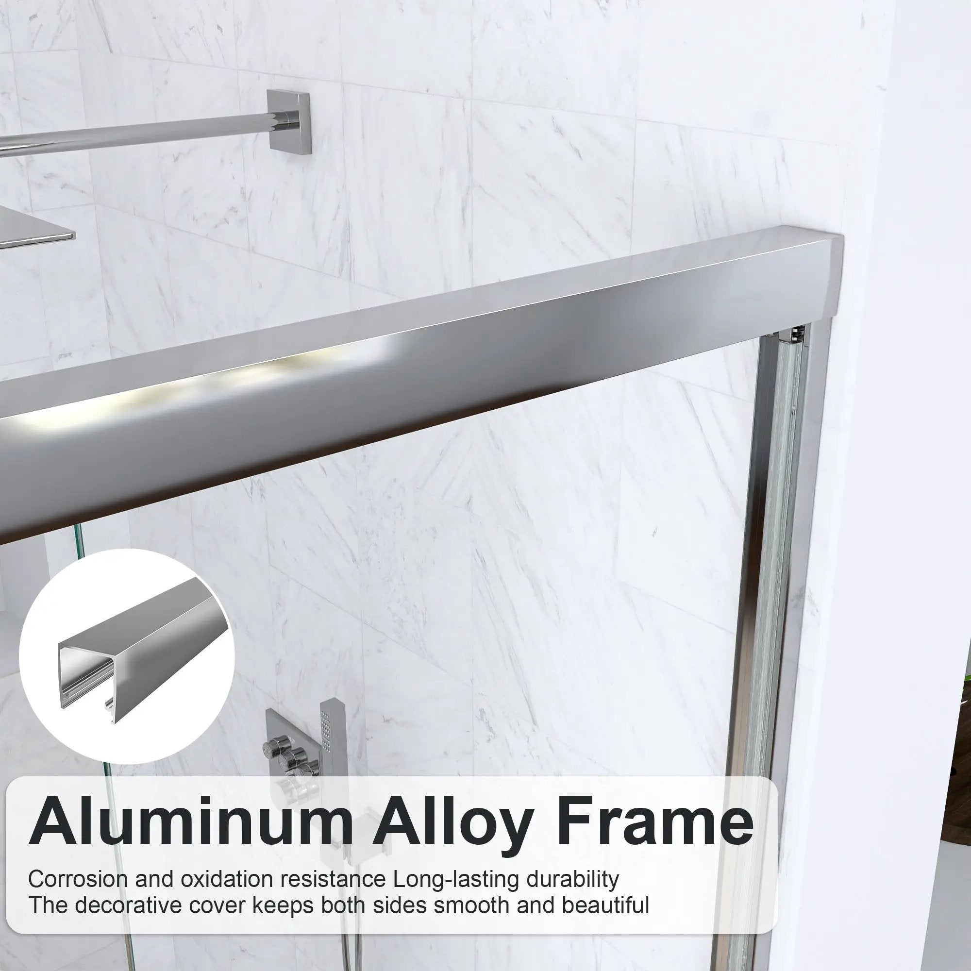 Semi-Frameless Double Sliding Shower Door by HouseOfZazla
