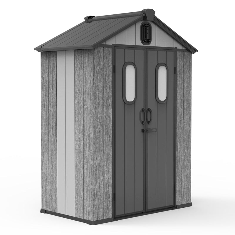 5x3FT Outdoor Resin Storage Shed with Transparent Windows & Louvered Vents by HouseOfZazla
