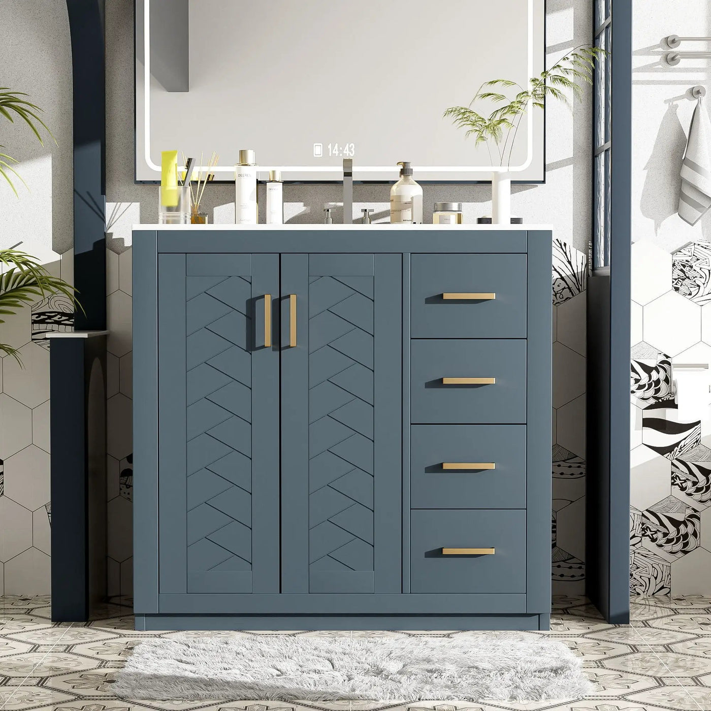 Bathroom Vanity With Sink Combo, Storage Cabinet, Freestanding Set With 3 Drawers & Soft Closing Doors by HouseOfZazla