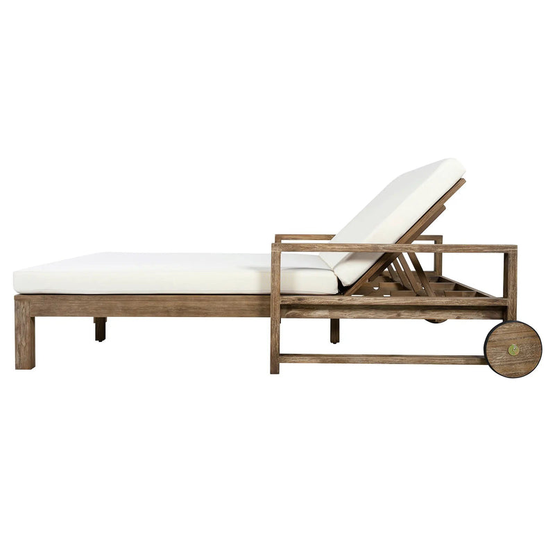 TREXM 1-Piece Farmhouse Wooden Outdoor Sunbed for 2 by HouseOfZazla