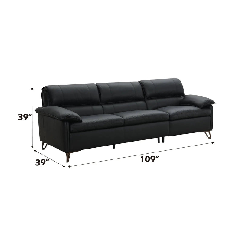 Eilene - Top Grain Leather Sofa - Black by Unique Piece Furniture