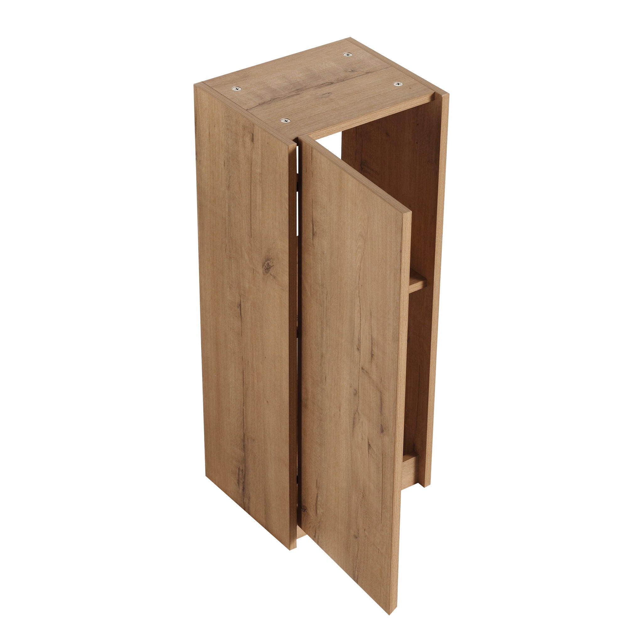 Modern Wall Mounted Bathroom Vanity With Resin Sink And Side Cabinet, Soft Close Drawer, Imitative - Imitative Oak by HouseOfZazla