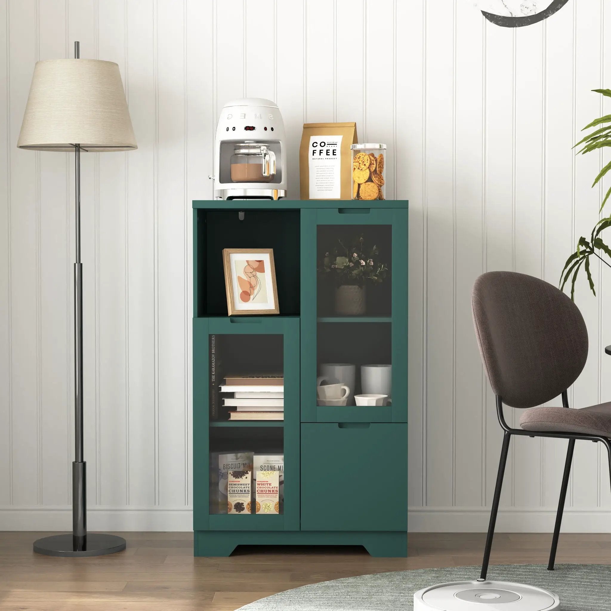 Modern Cabinet With Glass Doors And Drawer by Unique Piece Furniture