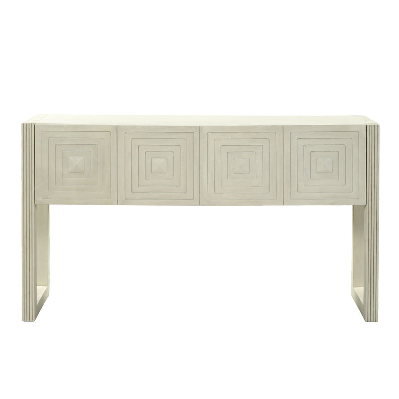 Geometric Carved Console Table With 3 Soft Close Drawers by HouseOfZazla