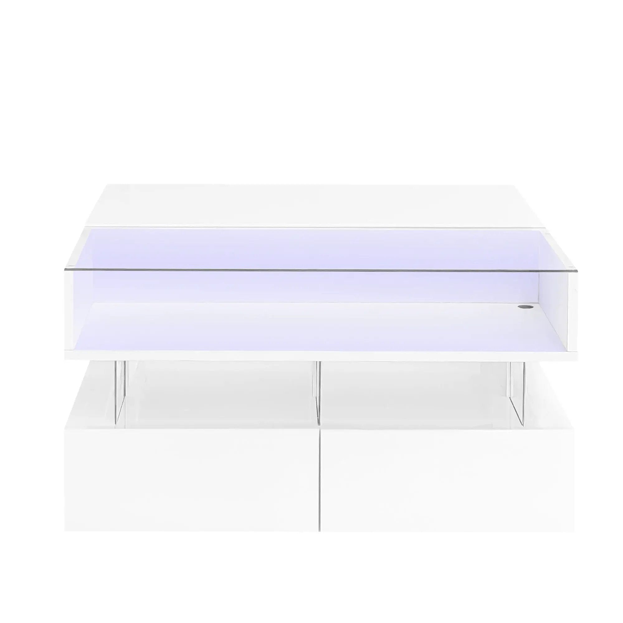 Lift Top Coffee Table With 2 Drawers, Hidden Space And LED Lights For Living Room by HouseOfZazla