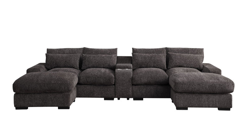 Nyeisha - Piece Upholstered Sofa & Chaise - Coffee by HouseOfZazla
