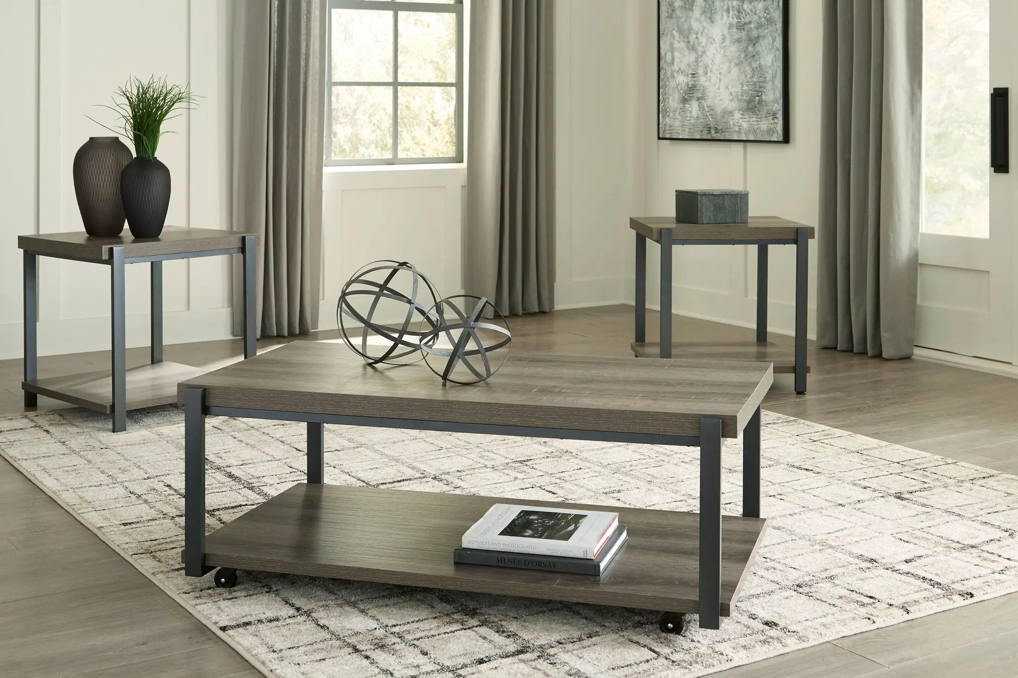 Wilmaden - Occasional Table Set (Set of 3) - Gray / Black by Unique Piece Furniture