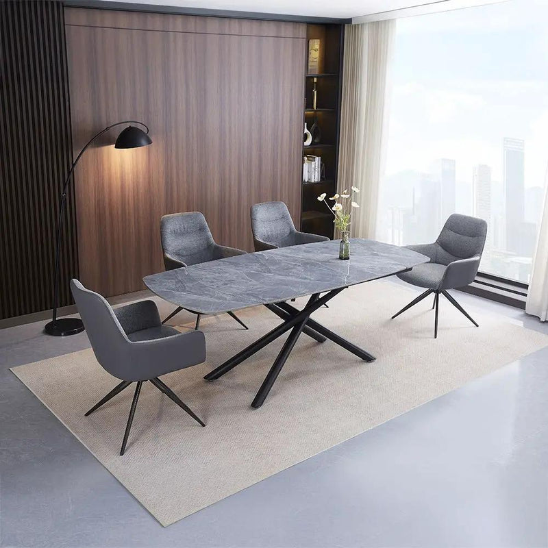 Hester - Ceramic Top Dining Table - Gray & Black by Unique Piece Furniture