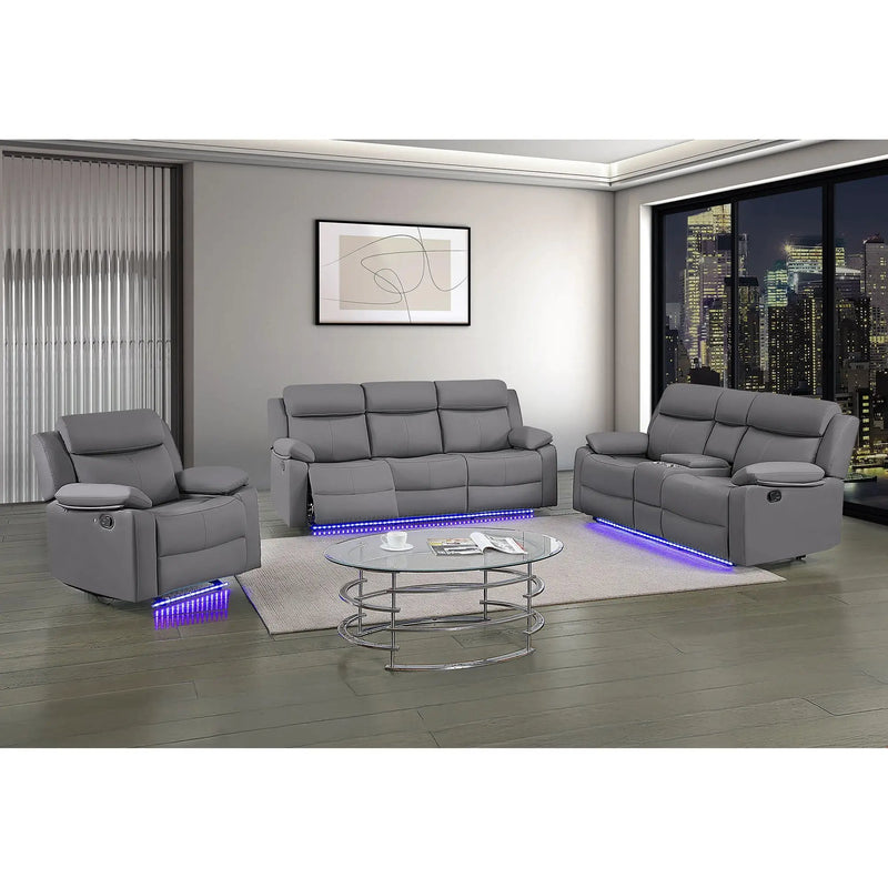 Blanche - Glider Recliner With LED, Pillow Top Arms by HouseOfZazla