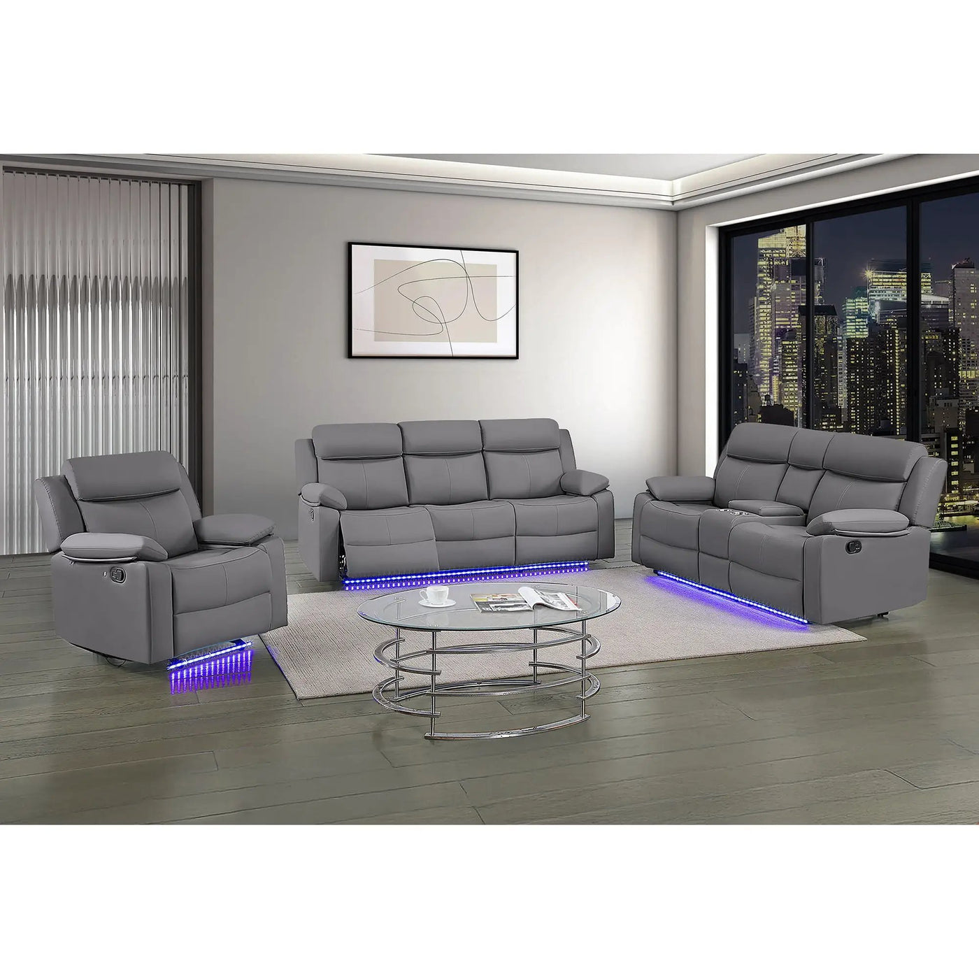 Blanche - Glider Recliner With LED, Pillow Top Arms by Unique Piece Furniture