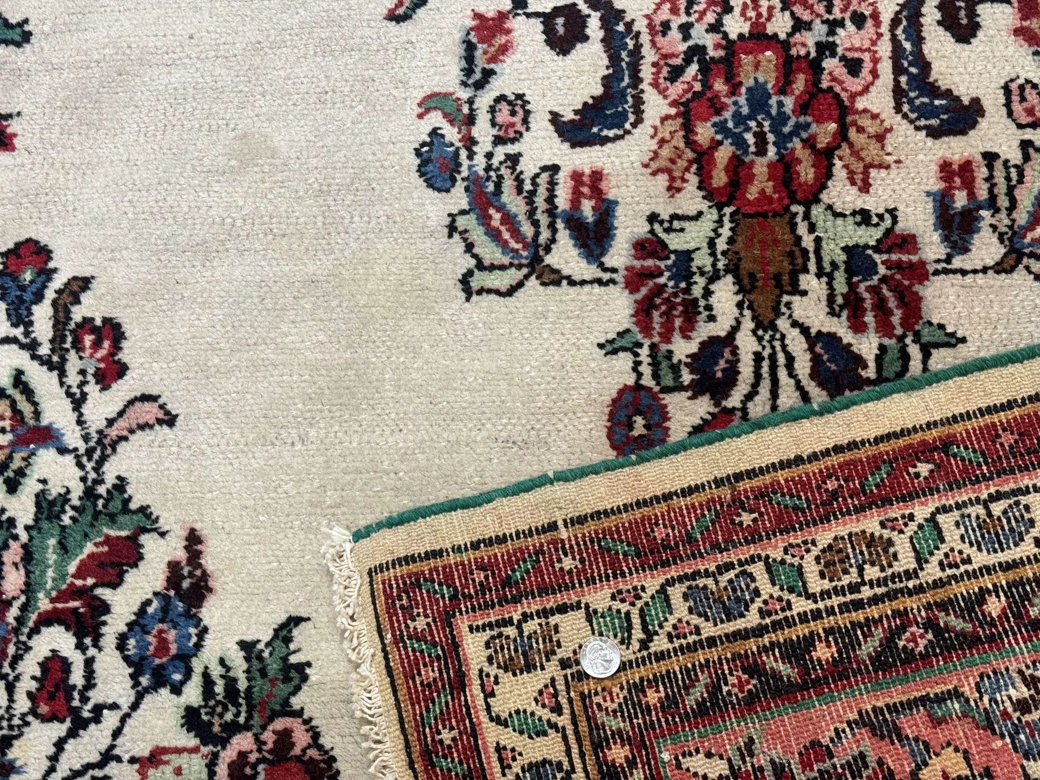Palace Size Persian Rug 10 x 21 ft, Antique Hamadan Bibikabad Carpet, Handmade Antique Wool Oversized Rug, Ivory, Semi Open Field by Jewel Rugs