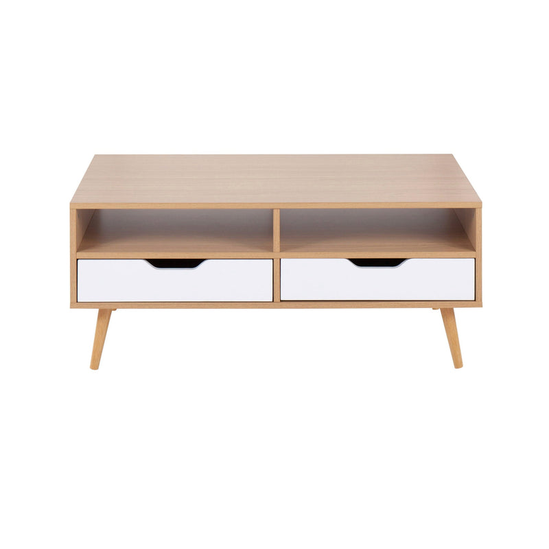 Astro - Contemporary Coffee Table - Natural / White by Unique Piece Furniture