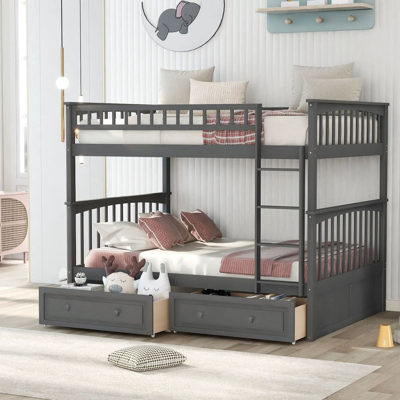 Bunk Bed With Drawers, Convertible Design by HouseOfZazla