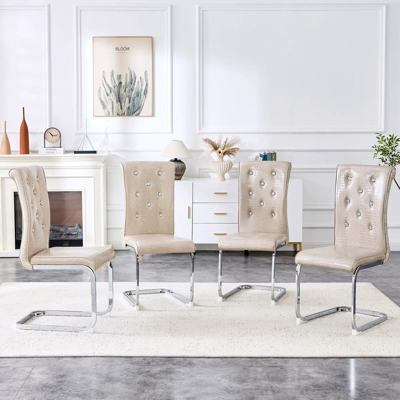 Elegant Design Upholstered Dining Chairs by Unique Piece Furniture
