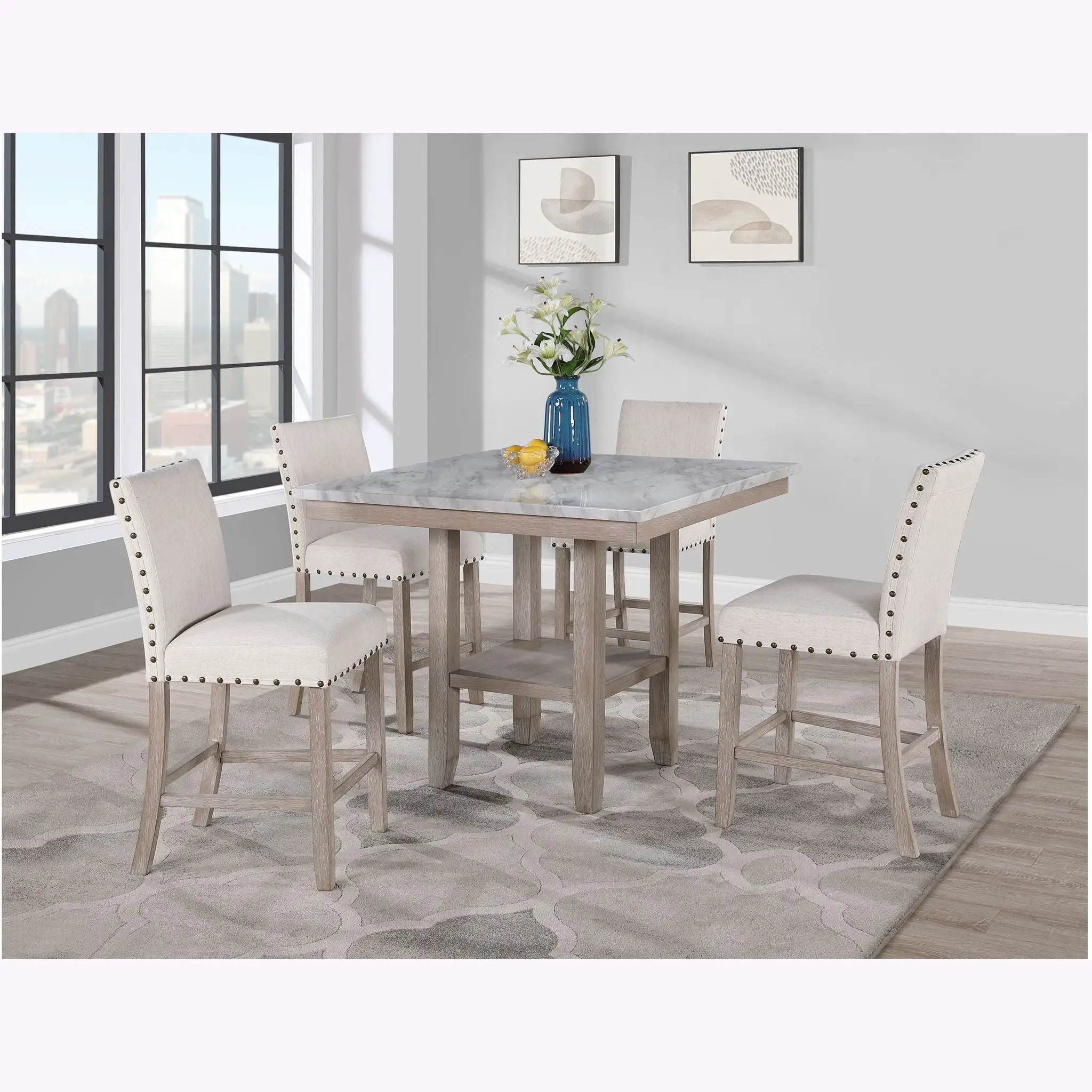 Claui - Bar Table And Bar Stools - Natural by Unique Piece Furniture