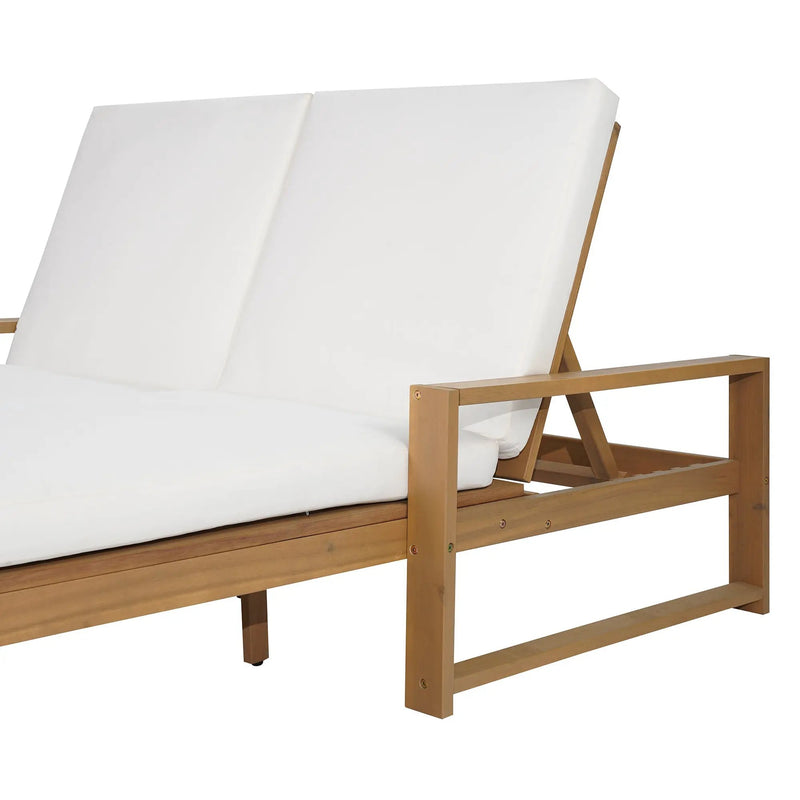 TREXM Outdoor Double Lounge Chair with 5-Position Adjustable Backrest by HouseOfZazla