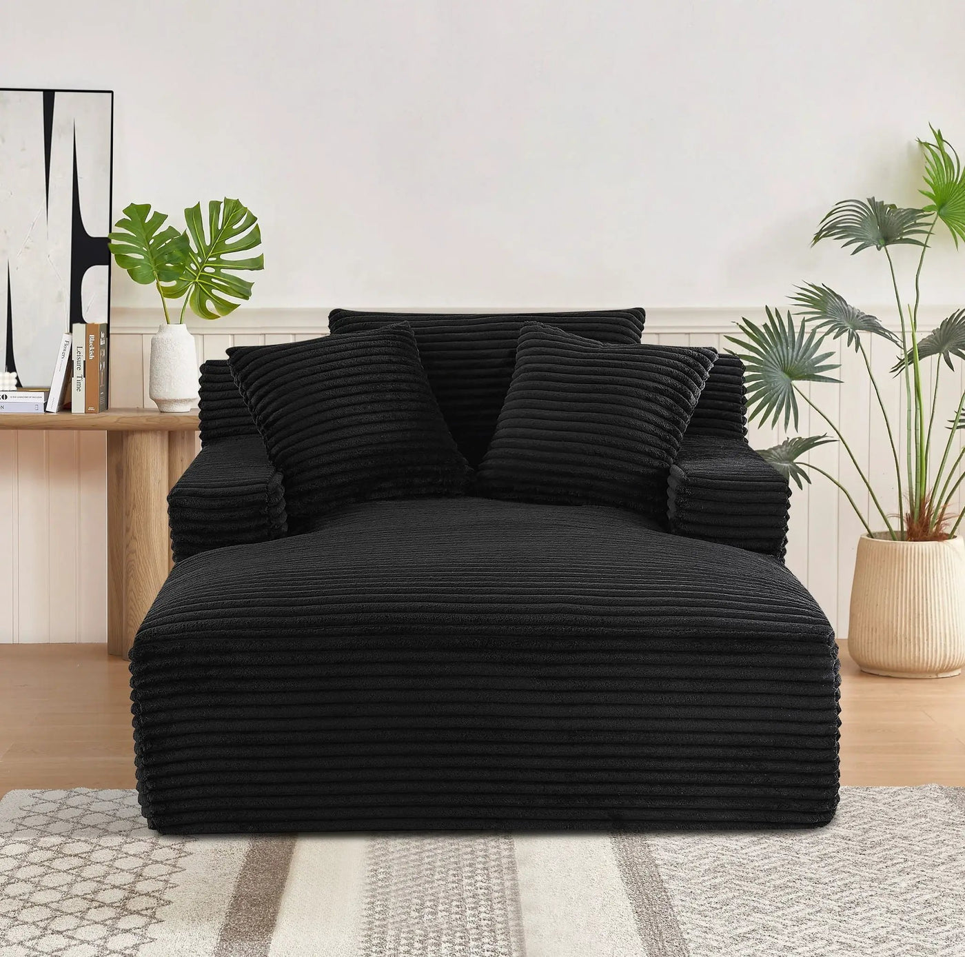 Cloudline - Oversized Chaise Lounge, Modern Comfy Couch With Full Foam Cushioning, Cozy Sleeper Sofabed by Unique Piece Furniture