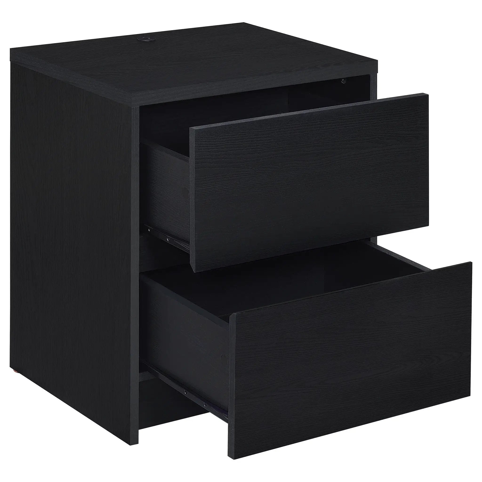 Geary - 2 Drawer Nightstand With LED Lights And USB Charging Ports by HouseOfZazla