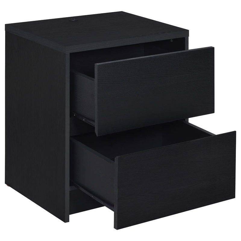 Geary - 2 Drawer Nightstand With LED Lights And USB Charging Ports by HouseOfZazla