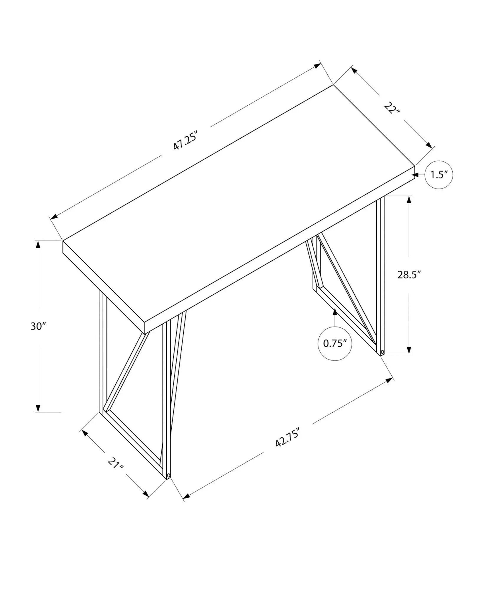Computer Desk For Home Office Laptop, Contemporary & Modern - White by Unique Piece Furniture