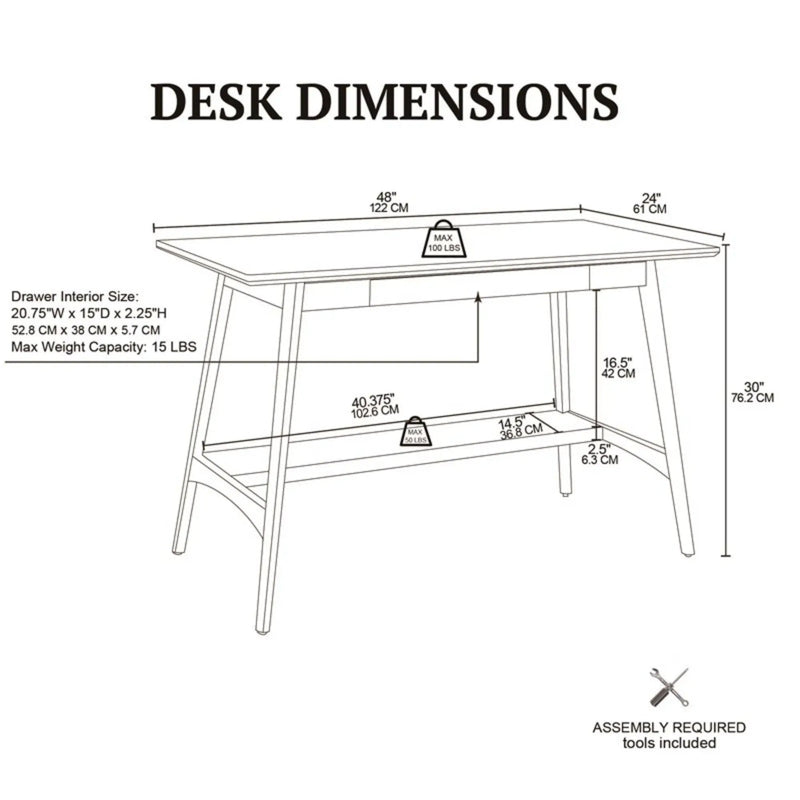 Parker - Desk With Storage Shelf - Off White / Pecan by Unique Piece Furniture