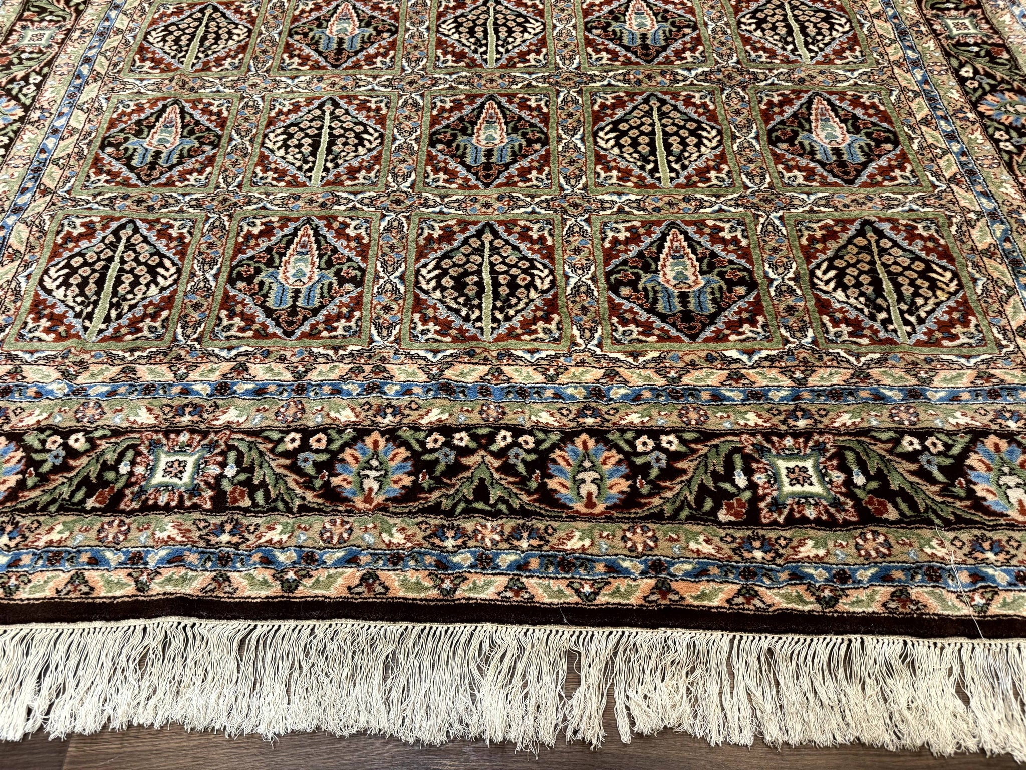 Sino Persian Rug 8x10, Panel Design, Brown, Multicolor, Wool, Cedar Trees by Jewel Rugs