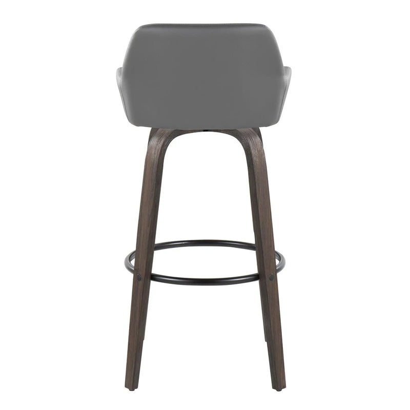 Daniella - Contemporary Fixed Height, Barstool With Swivel With Round Footrest (Set of 2) by Unique Piece Furniture