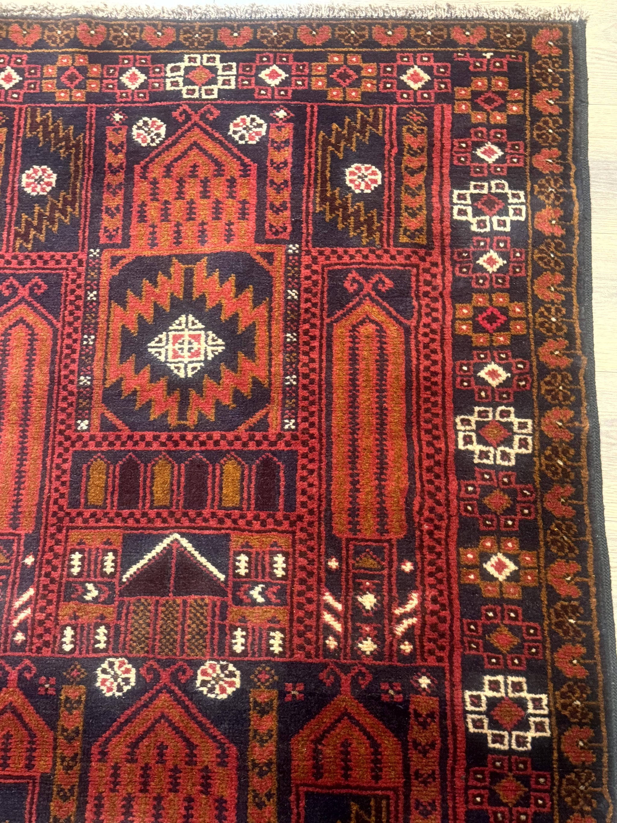 Afghan Rug 3x7, Balouch Carpet, Tribal Rug, Red, New by Jewel Rugs