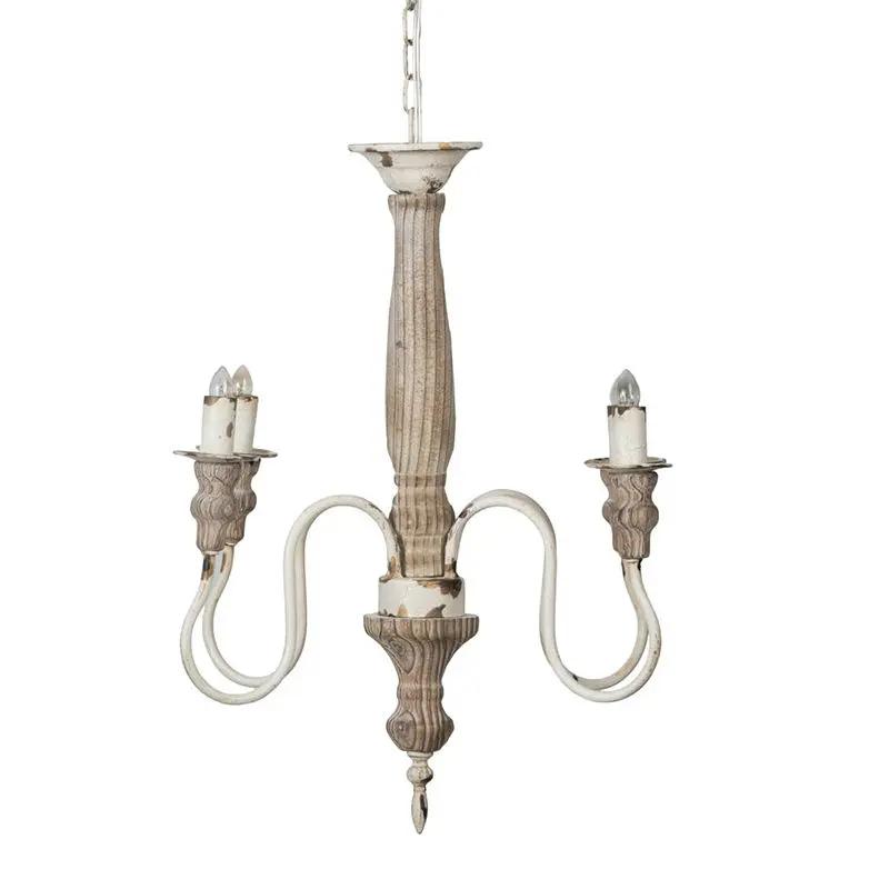 4 Light Chandelier, Hanging Light Fixture With Adjustable Chain For Kitchen, Bulb Not Included - Cream White by HouseOfZazla
