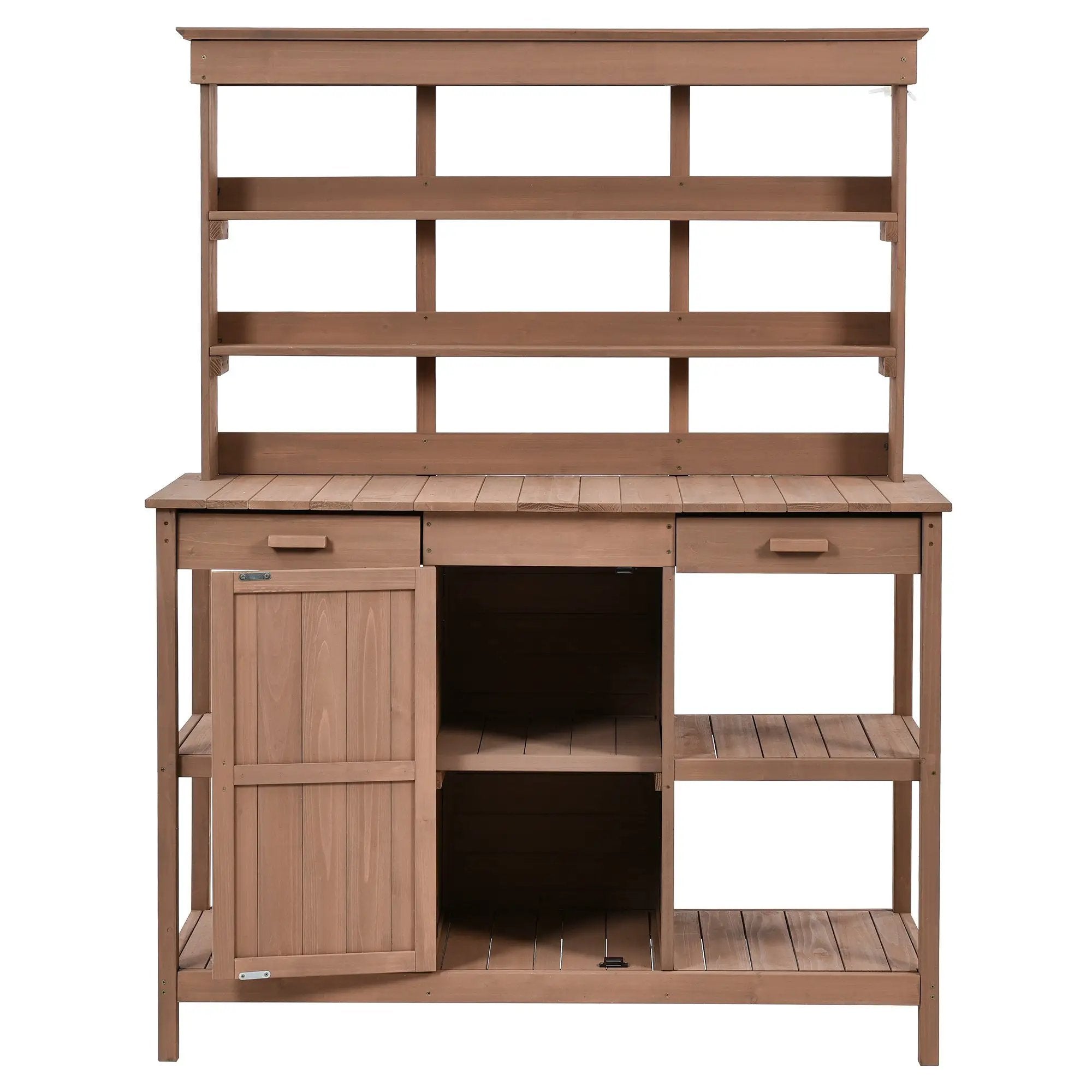 TOPMAX 66" Large Outdoor Farmhouse Wooden Potting Bench Table by HouseOfZazla