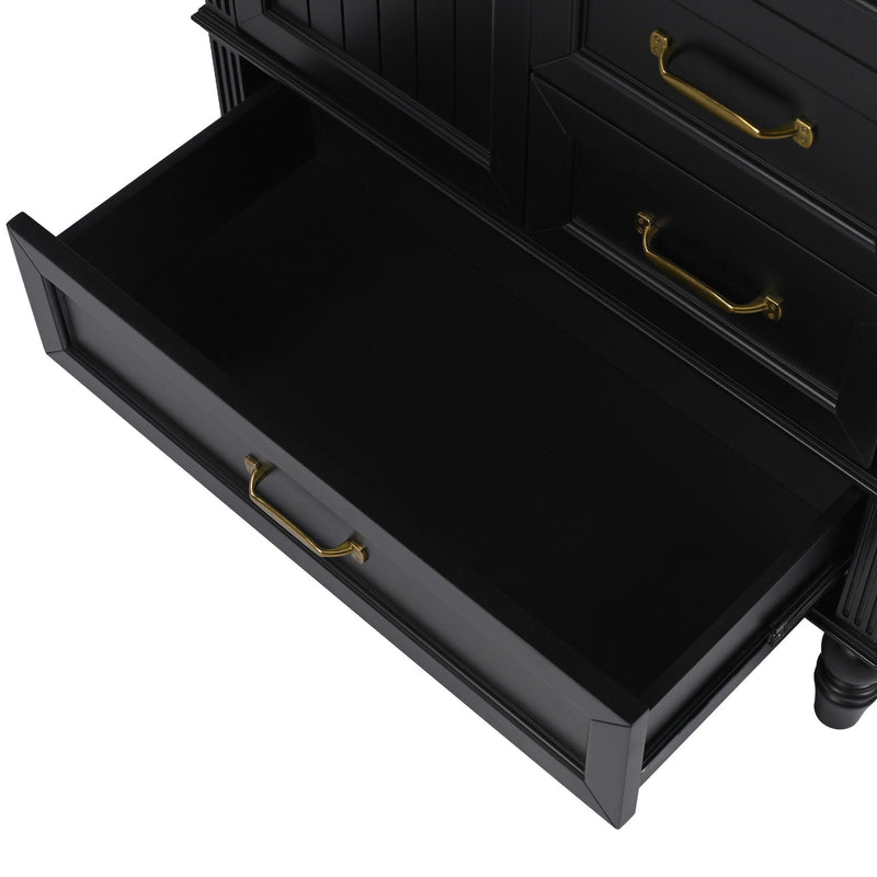 30" Bathroom Vanity With Sink, 3 Drawers, Adjustable Feet
