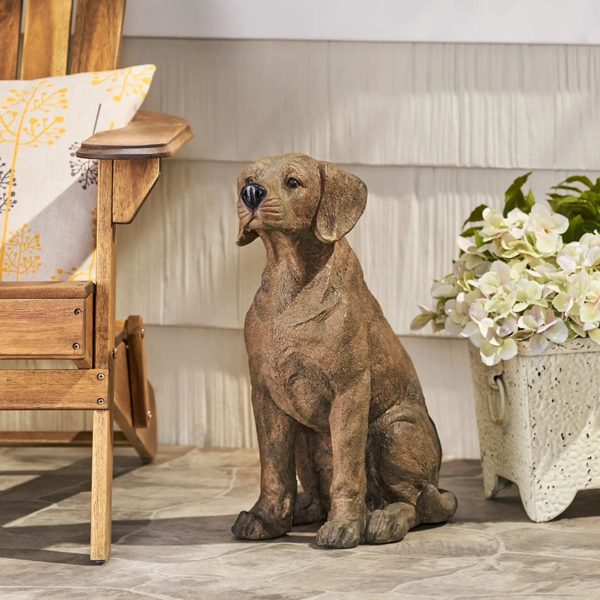 MGO Dog Decor Outdoor Dog Statue - Dark Brown by HouseOfZazla