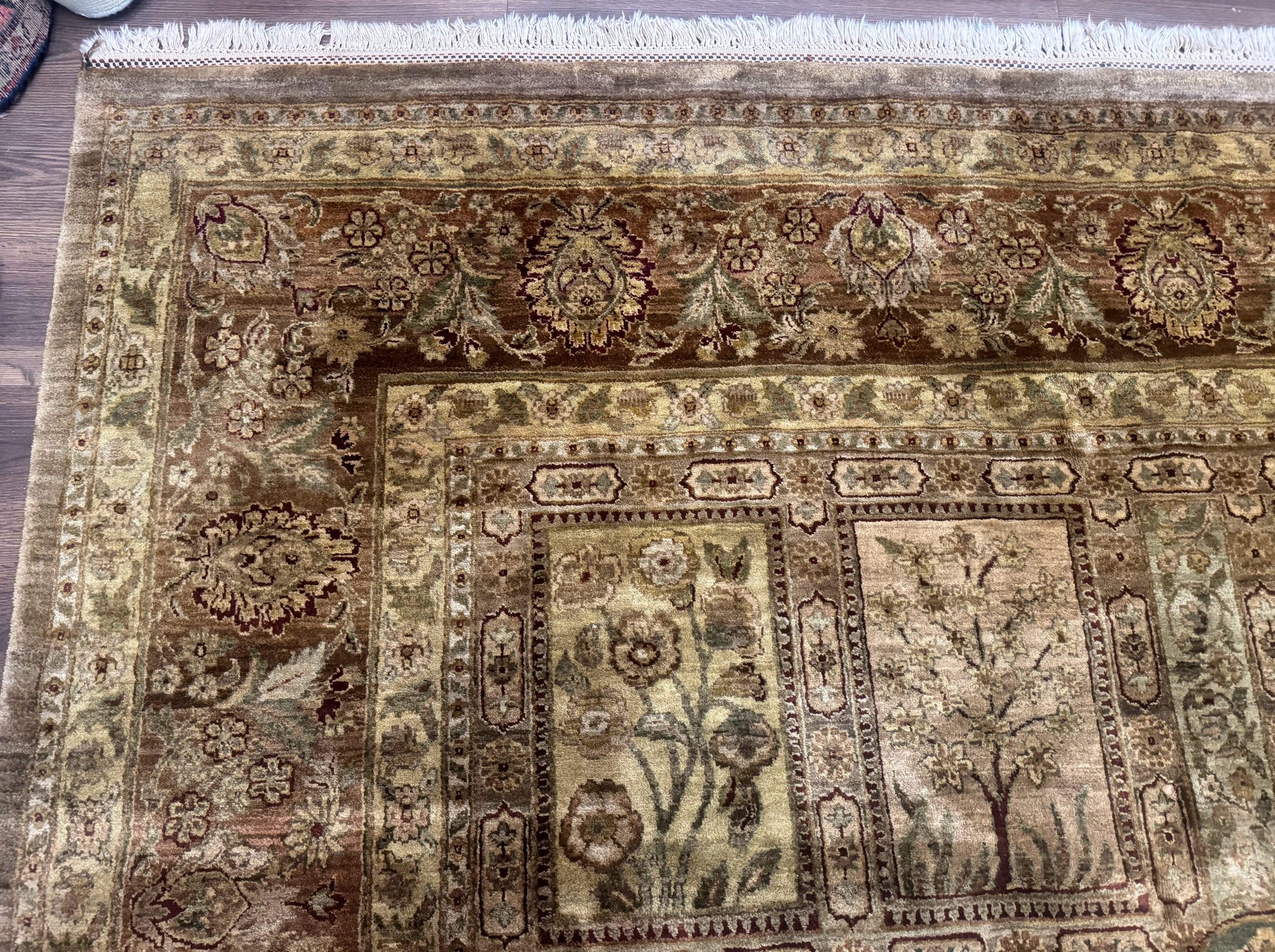 Large Indian Wool Rug 12x14, Wool Handmade Panel Design Carpet, Traditional, Palace Size by Jewel Rugs