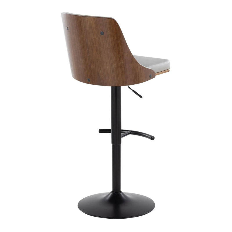 Gianna - Mid Century Modern Adjustable Barstool, Swivel With Rounded T Footrest (Set of 2) by Unique Piece Furniture