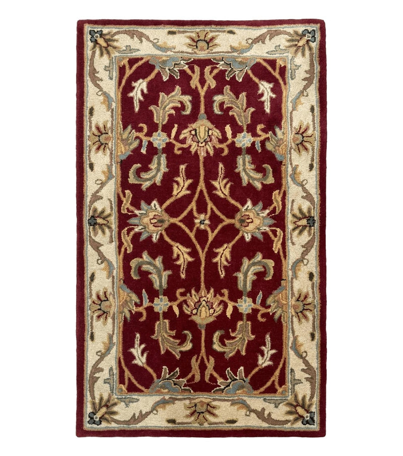 Small Floral Wool Rug 3x5, Safavieh Heritage Collection, Dark Red, Pair B by Jewel Rugs