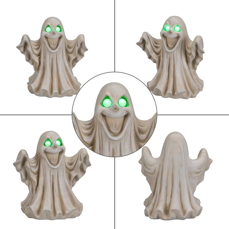 Halloween Ghost Figurine - LED Light Up with Glowing Eyes by HouseOfZazla
