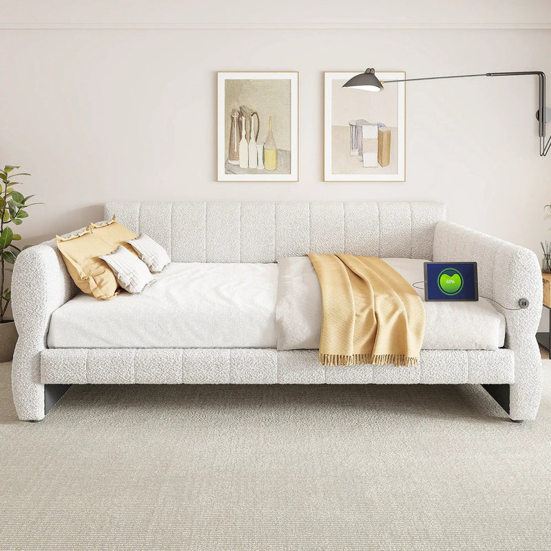 Upholstered Platform Bed With USB Charging by Unique Piece Furniture