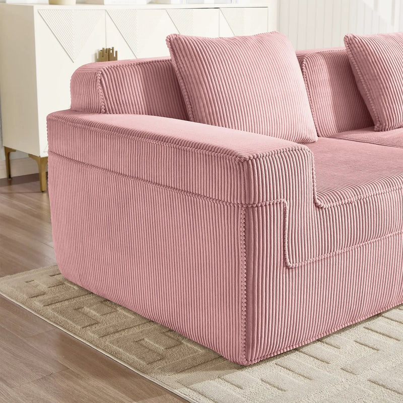 Modular 4 Seat U Shape Sectional Boneless Sofa by HouseOfZazla