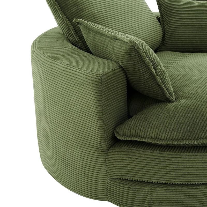 360° Swivel Accent Barrel Chair With Dual Layer Cushion And 3 Removable Pillows by HouseOfZazla