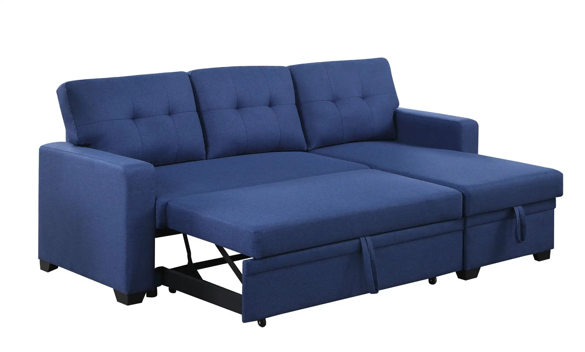 Upholstered Pull Out Sectional Sofa With Chaise by HouseOfZazla