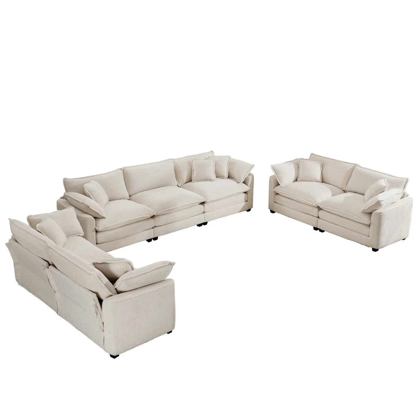 Elegant Oversized Sectional Sofa Set With Deep Seats And Flexible Layout by Unique Piece Furniture