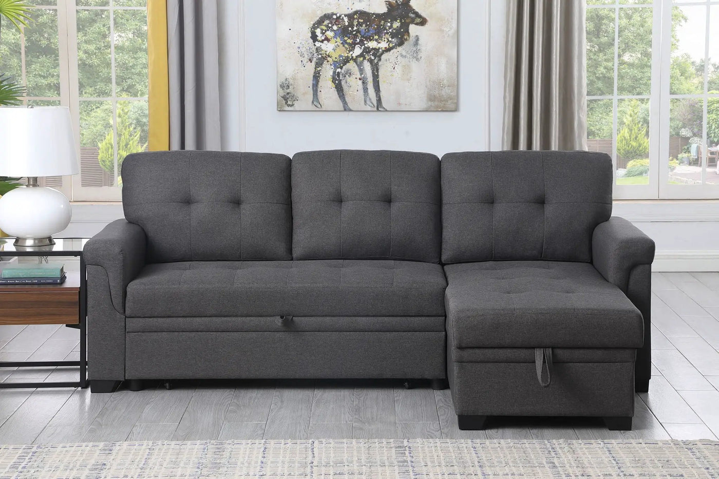 Lucca - Reversible Sleeper Sectional Sofa With Storage Chaise by Unique Piece Furniture