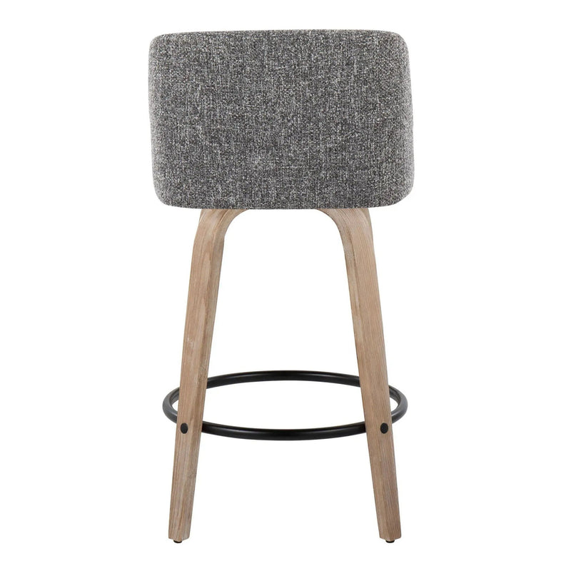 Toriano - Contemporary Fixed-Height Counter Stool & Swivel With Round Footrest (Set of 2) by Unique Piece Furniture