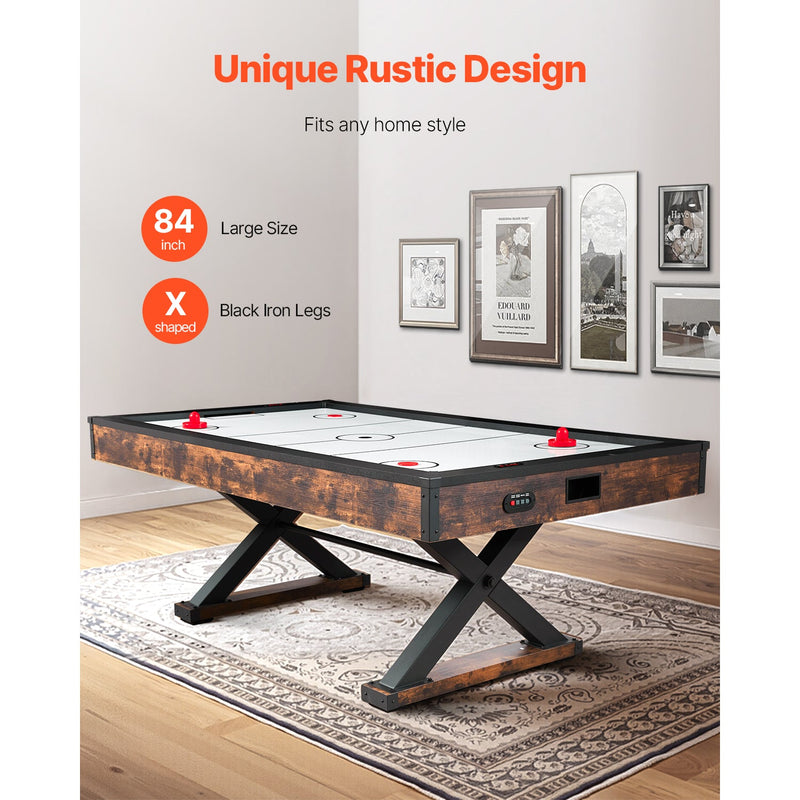 84" Air Hockey Table Air Powered Arcade Table Electronic Scorer Pushers Pucks by HouseOfZazla
