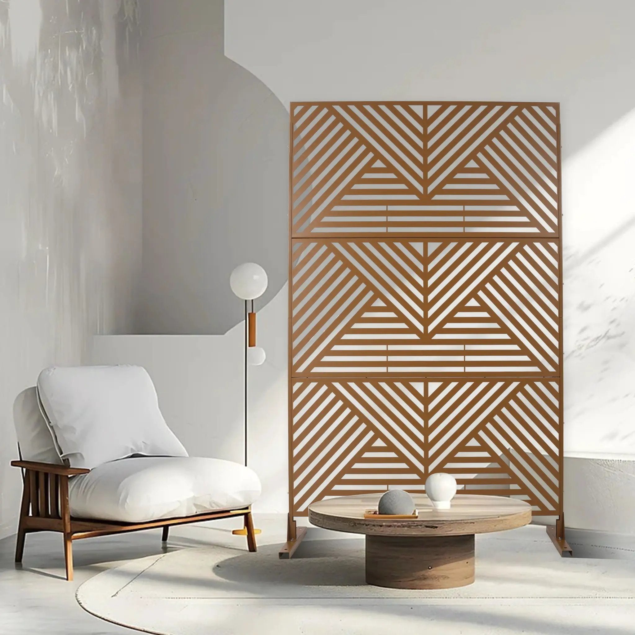 Freestanding Outdoor & Indoor Freestanding Metal Privacy Screen by Unique Piece Furniture