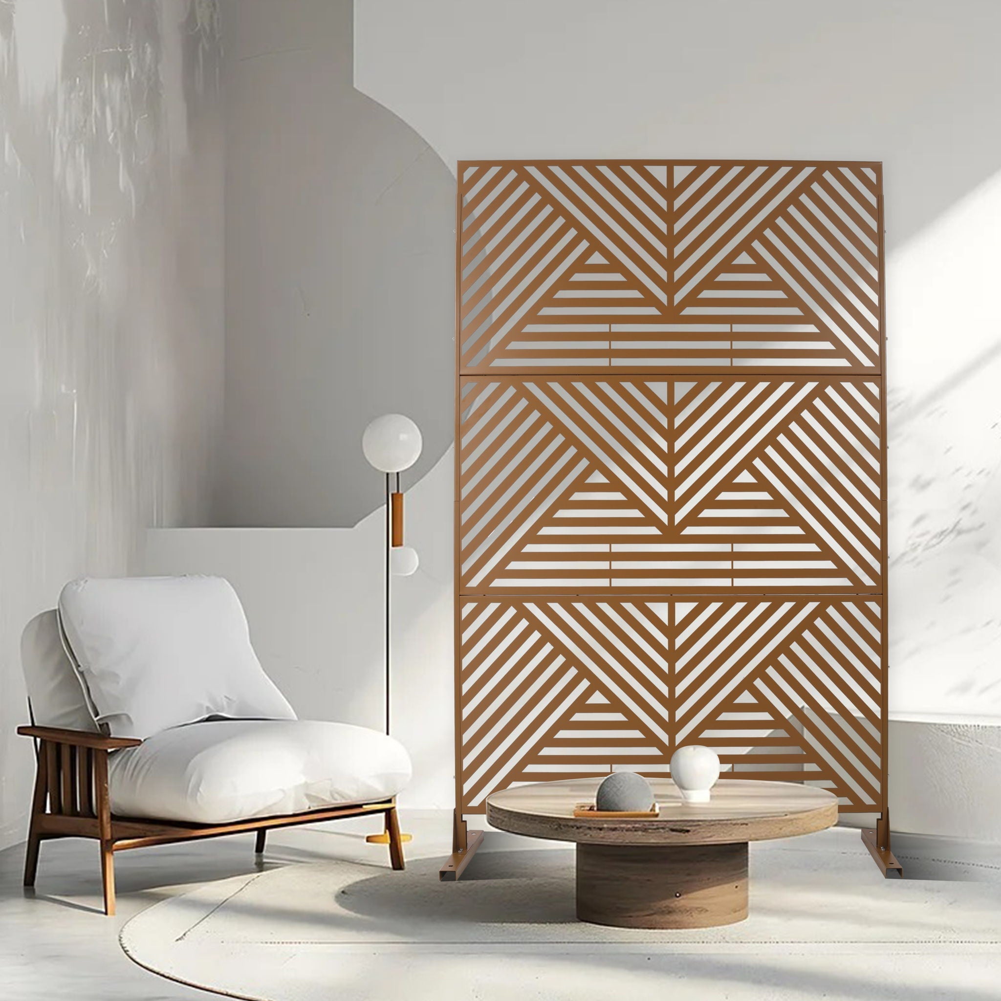 Freestanding Outdoor & Indoor Freestanding Metal Privacy Screen by Unique Piece Furniture