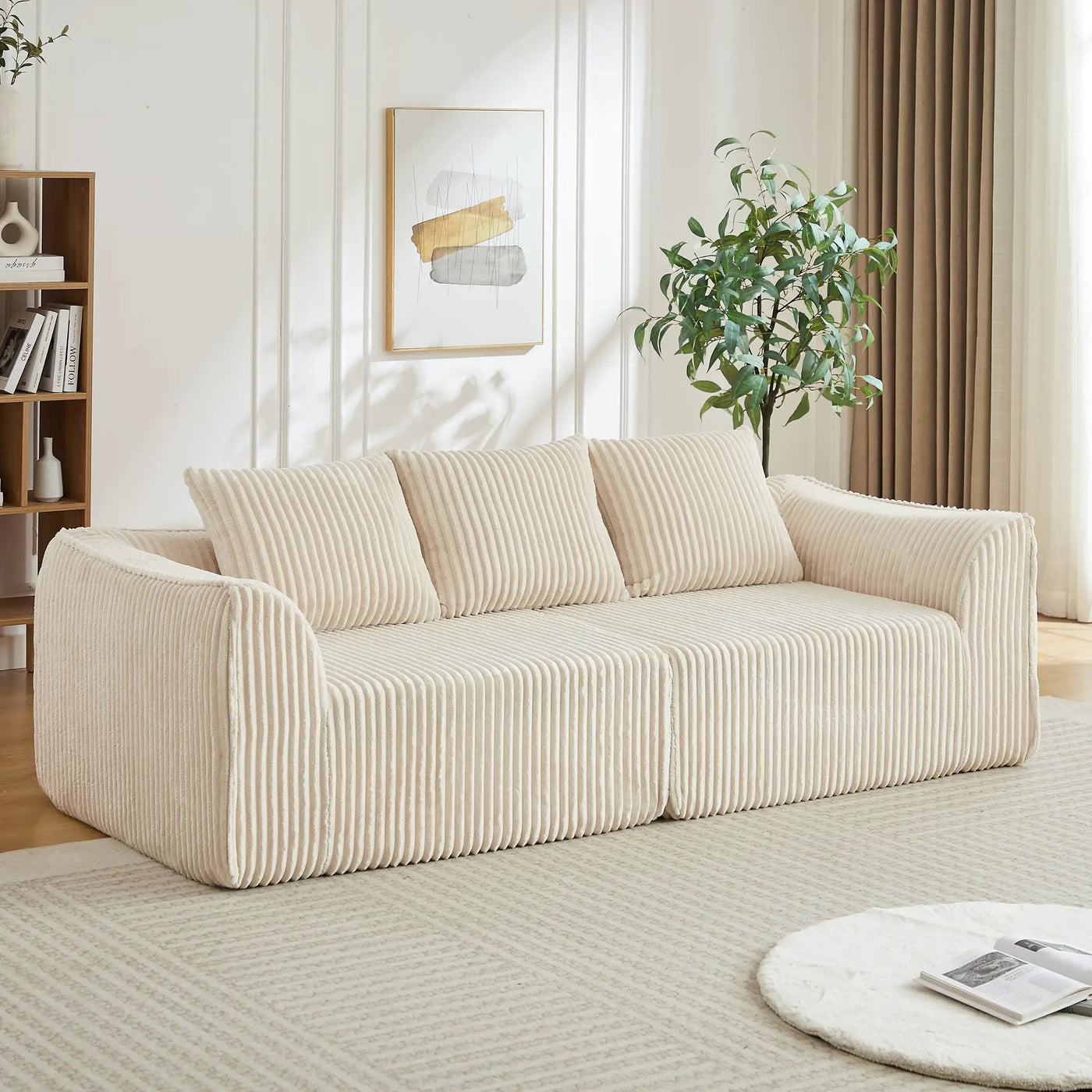 Minimalist 3-Seater Corduroy Sofa by HouseOfZazla