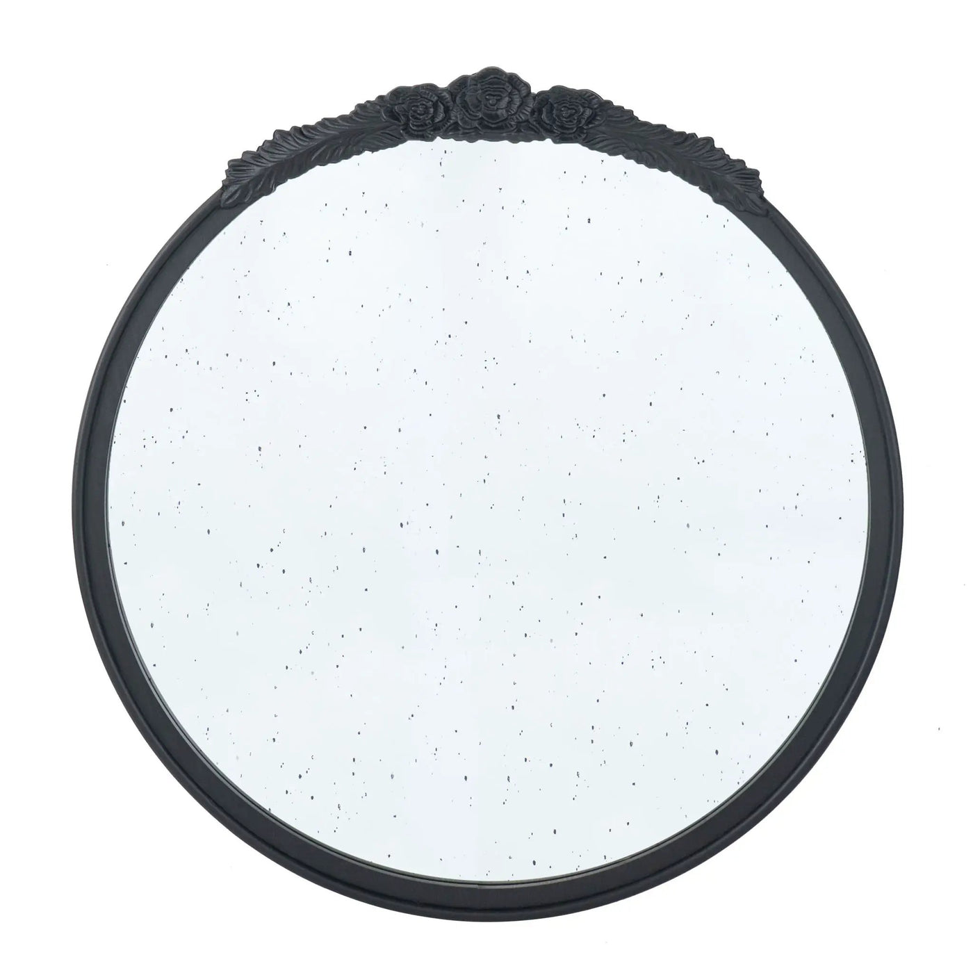 Round Hand Carved Rose Antique Mirror Frame, Wall Mirror For Live Space by Unique Piece Furniture