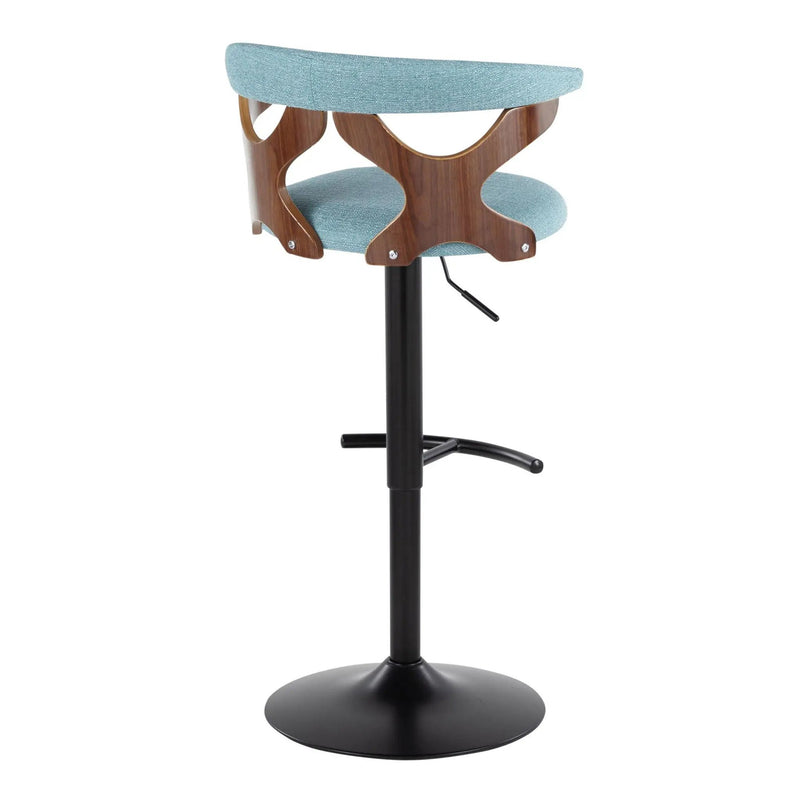 Gardenia - Contemporary Adjustable Barstool, Swivel With Rounded T Footrest (Set of 2) by HouseOfZazla